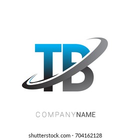 initial letter TB logotype company name colored blue and grey swoosh design. logo design for business and company identity.