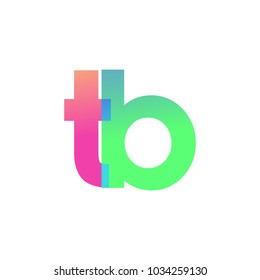 Initial Letter TB Lowercase Logo green, pink and Blue, Modern and Simple Logo Design.