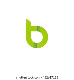 initial letter tb modern linked circle round lowercase logo green