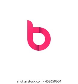initial letter tb modern linked circle round lowercase logo pink