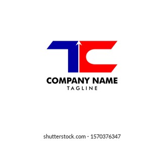 Initial Letter TC Arrow Logo Template Design
