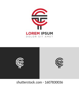 Initial Letter TC linked uppercase overlap modern logo design template. Suitable for business, consulting group company