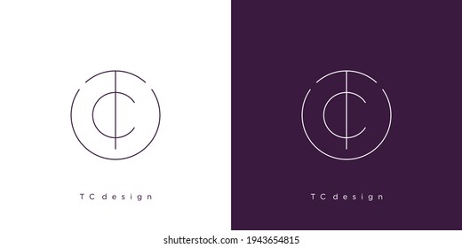 The initial letter TC logo design modern and elegant 