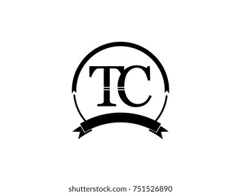 initial letter TC logo monogram retro black