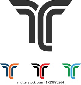 Initial letter tc logo vector design