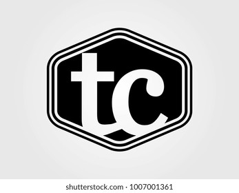Initial letter tc lowercase logo minimalist black