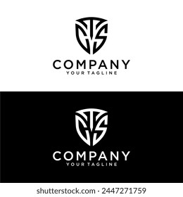 Initial letter TCS shield logo design