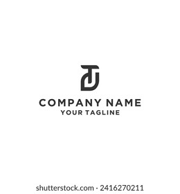 Ilustración del vector de diseño del logotipo DT de la carta inicial