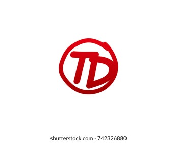 The initial letter TD handwritten logo