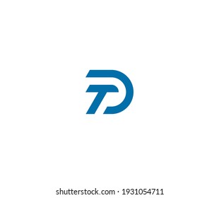 Logo de diseño vinculado de la carta inicial TD