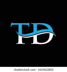 Initial Letter TD Logo Design Template. Abstract TD Linked Letter Vector Illustration