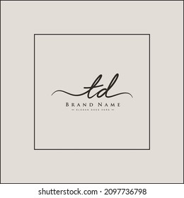 Anfangsbuchstabe TD-Logo - handgezeichnetes Signaturlogo