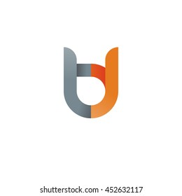 letra inicial de diseño moderno circular redondeado logotipo en minúsculas naranja gris