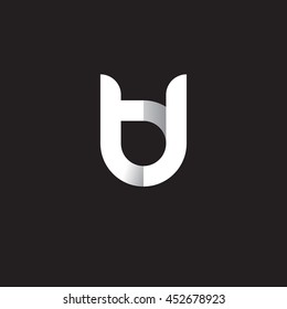initial letter td modern linked circle round lowercase logo white black