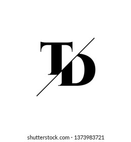 Initial Letter TD Monogram Sliced. Logo template isolated on white background