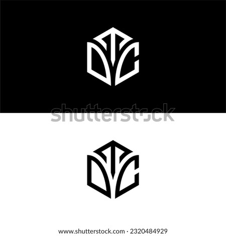 Initial letter TDC hexagon logo design, flourish, develop, natural, luxury, simple, finance logo, real estate, suitable for your company.