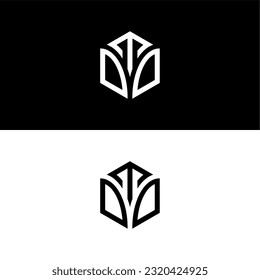 Initial letter TDD  hexagon logo design, flourish, develop, natural, luxury, simple, finance logo, real estate, suitable for your company.