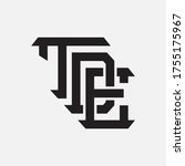 Initial letter TDE, TED, DET, DTE, ETD or EDT overlapping, interlock, monogram logo, black color on white background