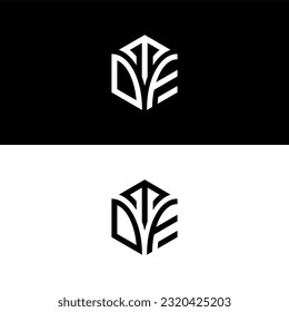 Letra inicial diseño del logotipo de hexágono TDF, florecer, desarrollar, natural, de lujo, simple, logotipo de finanzas, inmobiliario, adecuado para su empresa.