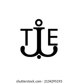 Initial letter TE anchor simple logo.