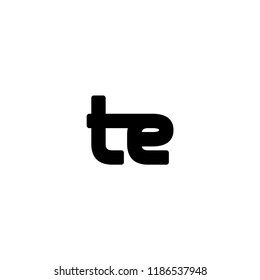 Initial Letter TE Linked Logo in Black Colored