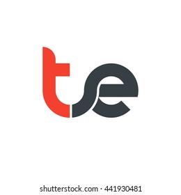 initial letter te linked round lowercase logo red