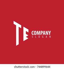 Initial Letter TE Linked Triangle Design Logo