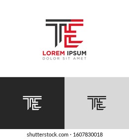 Initial Letter TE linked uppercase overlap modern logo design template. Suitable for business, consulting group company