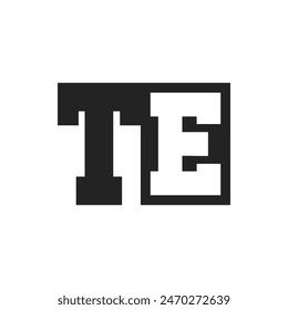 Initial Letter TE Logo Design Template. TE Logo