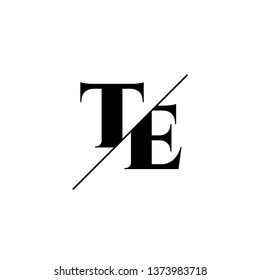 Initial Letter TE Monogram Sliced. Logo template isolated on white background