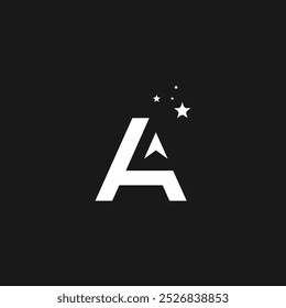 Eine Entwurfsvorlage für das Symbol der Anfangs-Brieftechnologie. Ein Logo-Design mit schwarzem Hintergrund.