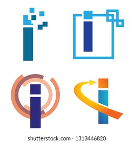 I - Initial Letter Technology and Internet Symbol Logo Collection