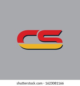 Initial letter template CS logo or SC logo in a circle