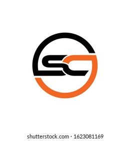 Initial letter template SC logo or CS logo in a circle