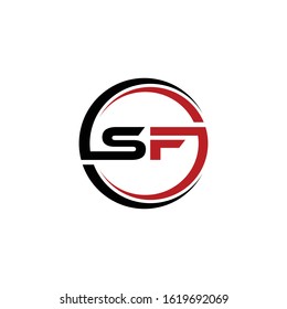 Initial letter template sf logo or fs logo in a circle