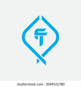 Initial letter tf or ft logo vector design template