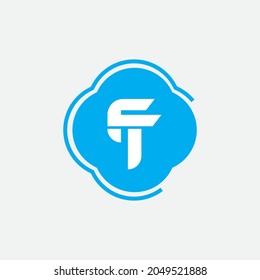 Ursprüngliche Buchstaben tf oder ft Logo, Vektordesign-Vorlage