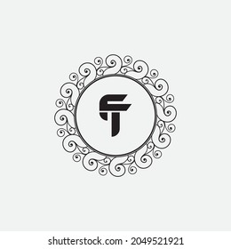 Plantilla de diseño de vectores de logotipo de letra inicial tf o ft