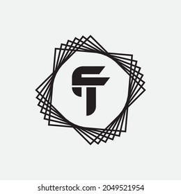 Ursprüngliche Buchstaben tf oder ft Logo, Vektordesign-Vorlage