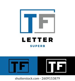 initial letter tf icon logo design template