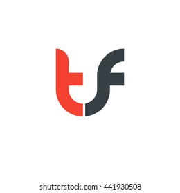 initial letter tf linked round lowercase logo red