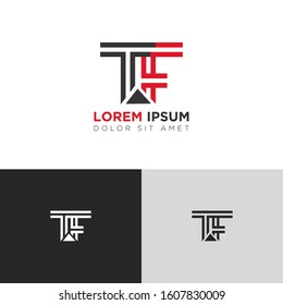 Initial Letter TF linked uppercase overlap modern logo design template. Suitable for business, consulting group company