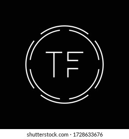 Initial Letter TF Logo Creative Typography Vector Template. Circle Letter TF Logo Design