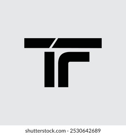 Letra inicial TF diseño de logotipo