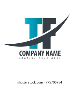 Initial Letter TF Overlapping Logo