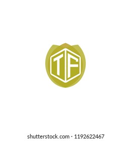 Initial Letter TF, T, F Logo Design with Leaf, Ecology, Nature, Organic Illustration for Company Identity Concept Design