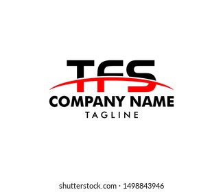 Initial Letter TFS Swoosh Logo Template Design