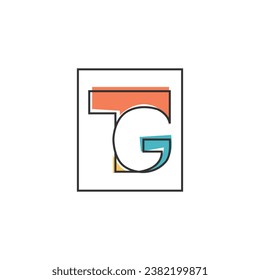 Letra inicial Vector con logotipo de monograma TG o GT. Diseño del logotipo de TG. Diseño inicial del logotipo de la letra TG con moderno diseño