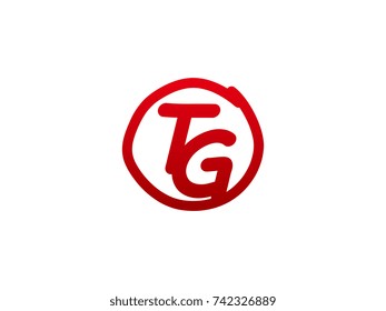 The initial letter TG handwritten logo