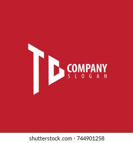 Initial Letter TG Linked Triangle Design Logo